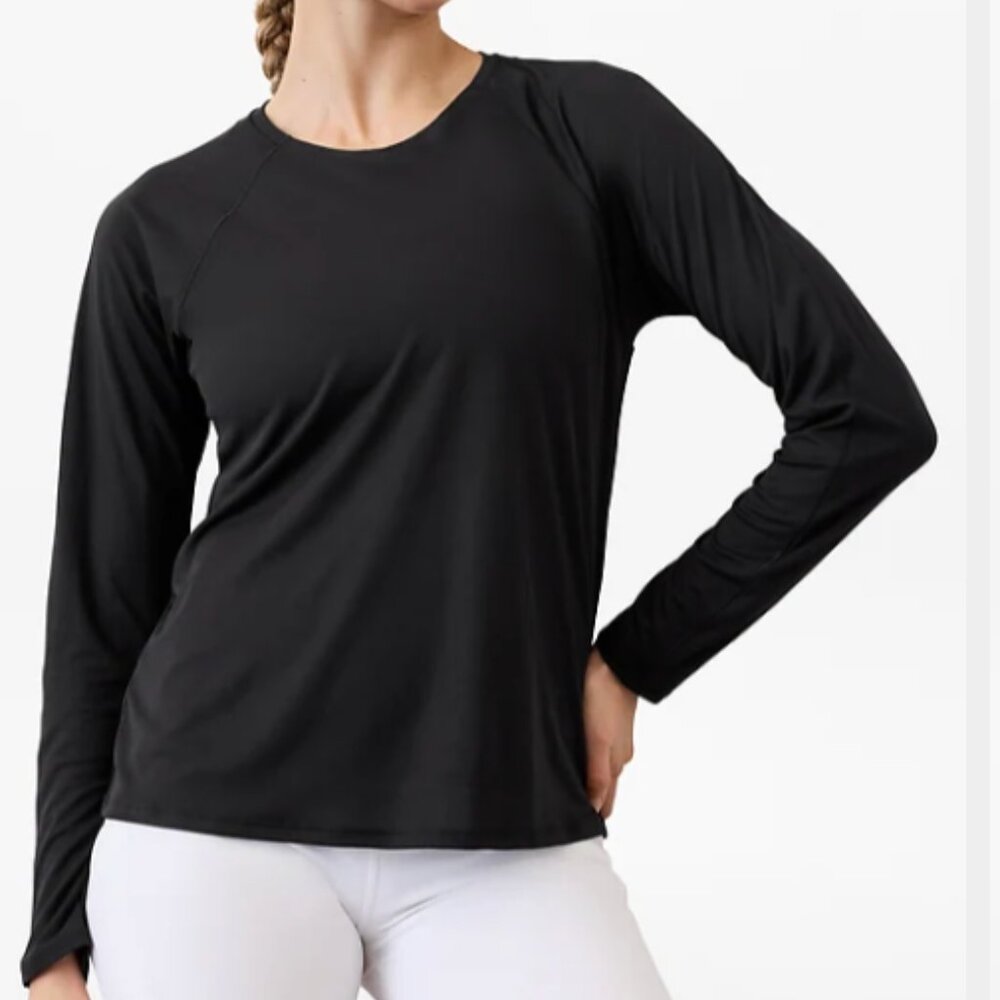 Athleta grid knit top Black, Size L New in packaging